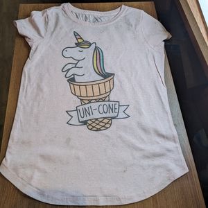 Girls T-shirt UNI-CONE Unicorn shirt.USED see photos
